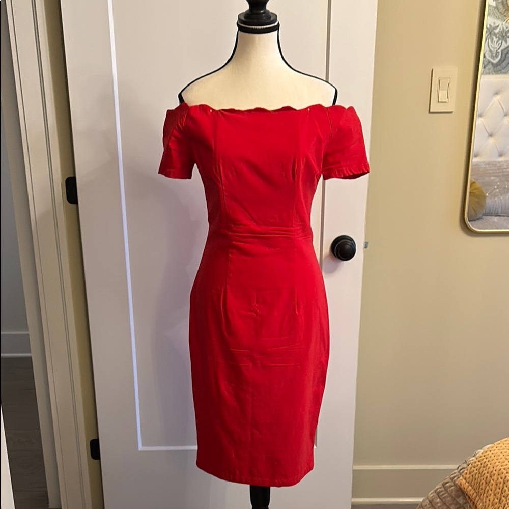 Bettie Page Strapless Red Dress